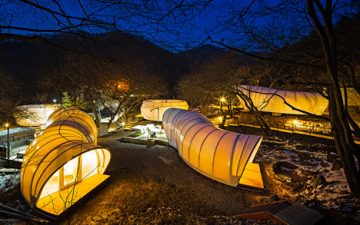 Гламурные надувные палатки для глэмпинга в Южной Корее