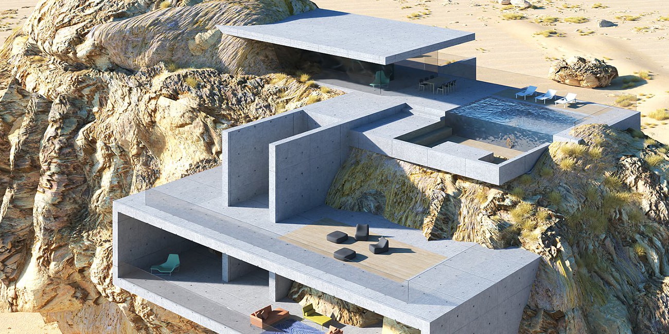 Дом в скале - современный дизайн, бережно вписанный в природный ландшафт